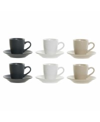 Ensemble de tasses à café DKD Home Decor Bois d'hévéa Grès (6 pcs) (90