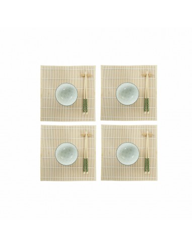 Set de sushi DKD Home Decor Vert Bambou Grès (14,5 x 14,5 x 31 cm)