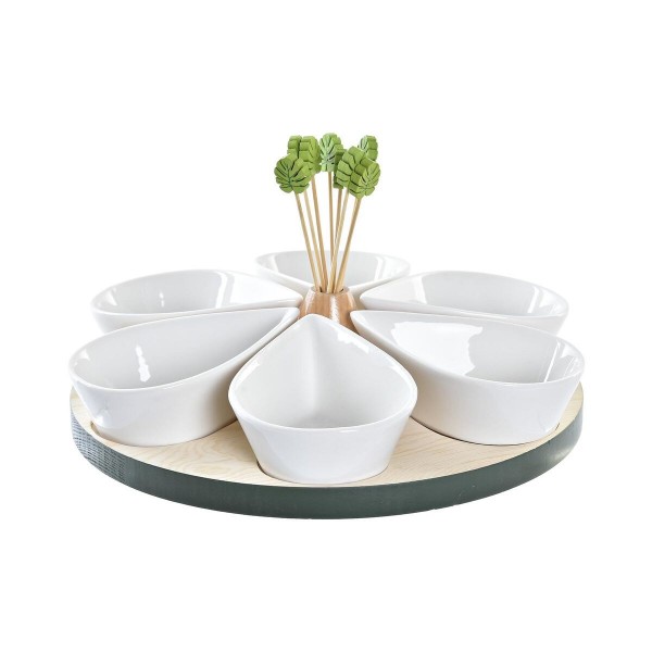 Ensemble à apértif DKD Home Decor Bambou Grès Tropical (15 Pièces) (23