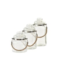 Set de 3 Boites DKD Home Decor Verre Acier inoxydable