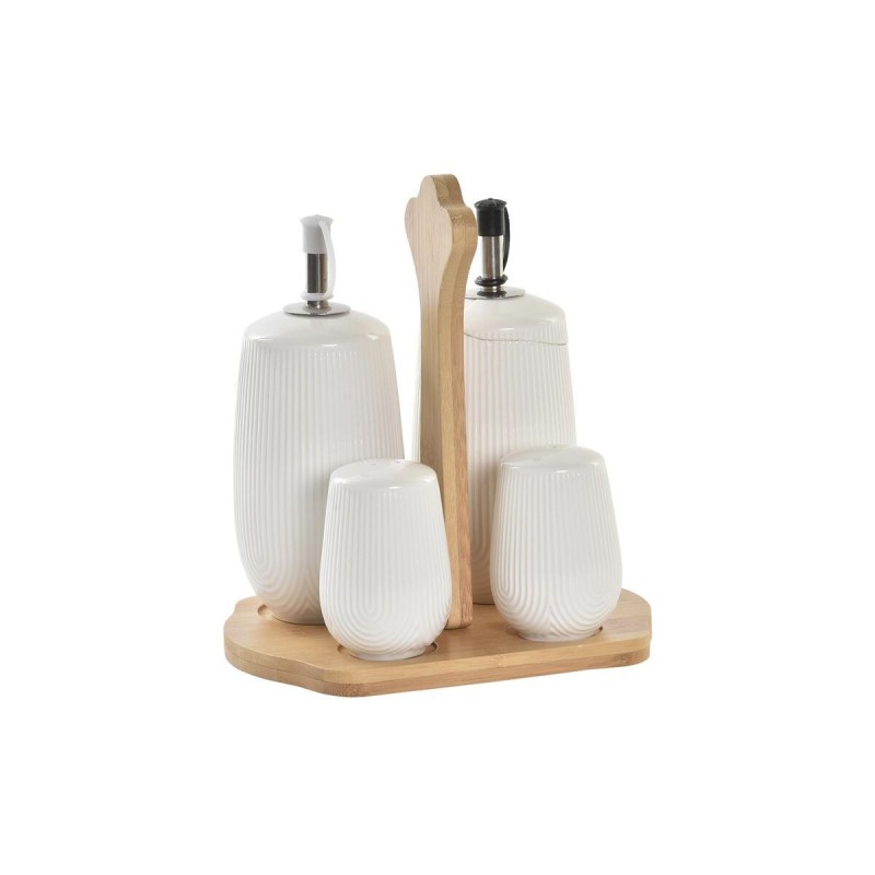 Ensemble salière et poivrier DKD Home Decor Naturel Porcelaine Blanc B