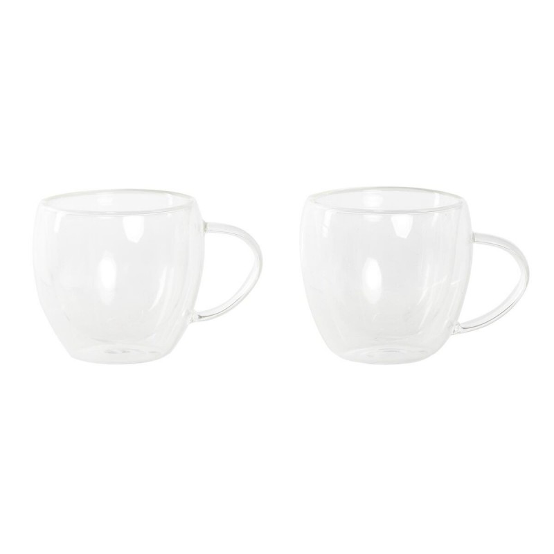 Ensemble de tasses à café DKD Home Decor Verre Transparent Verre Boros