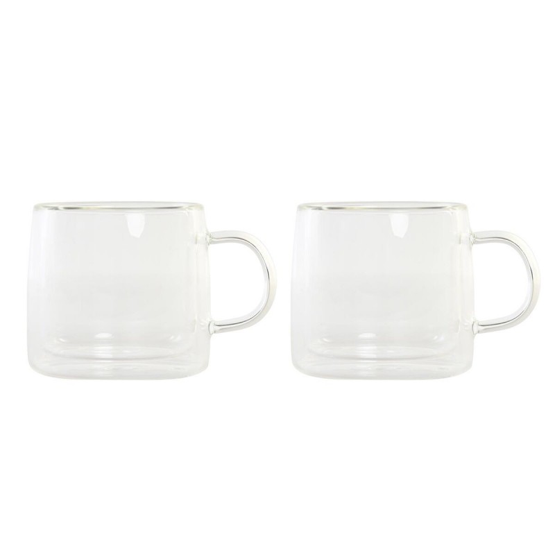 Ensemble de tasses à café DKD Home Decor Verre Transparent Verre Boros