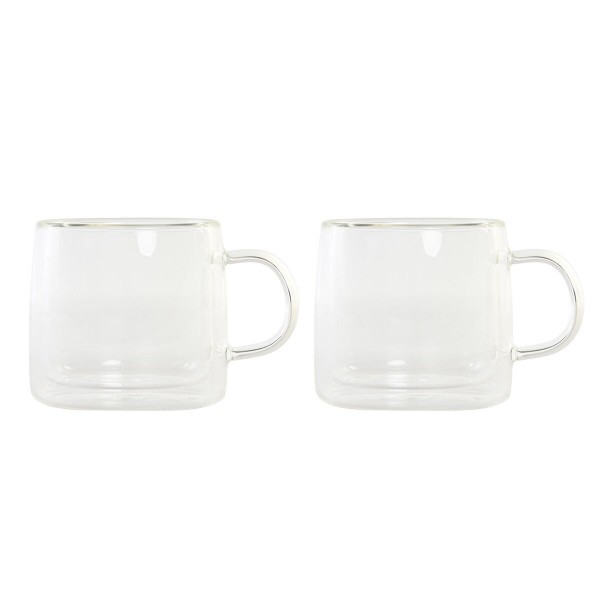 Ensemble de tasses à café DKD Home Decor Verre Transparent Verre Boros