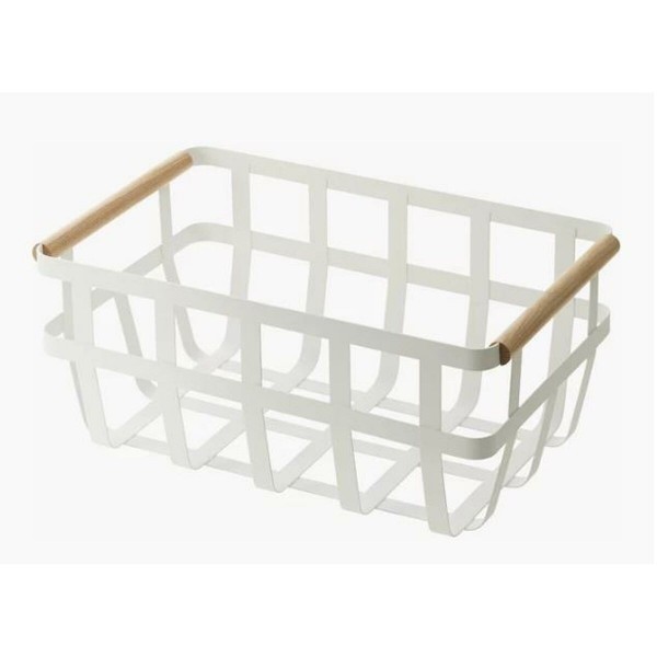 Panier Multi-usages DKD Home Decor Naturel Métal Blanc Pin (36 x 22 x 