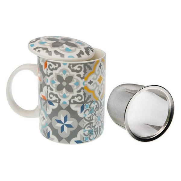 Tasse avec filtre pour infusions Versa Alfama Porcelaine Grès (8 x 10 