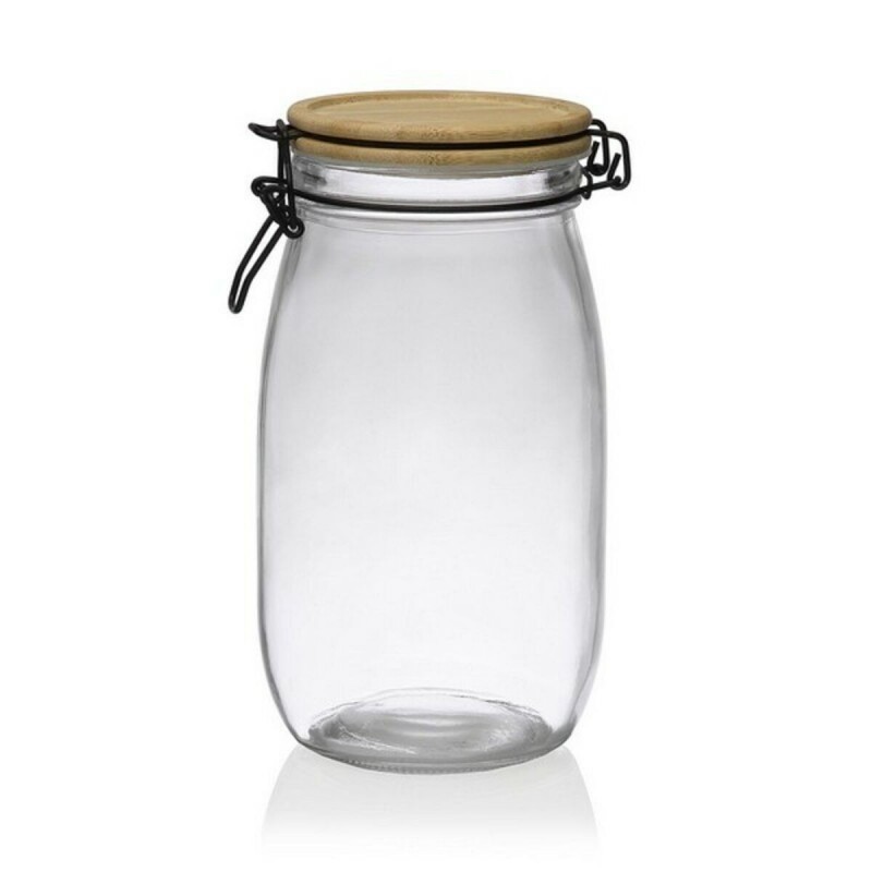 Transparent Glass Jar Versa Bamboo...