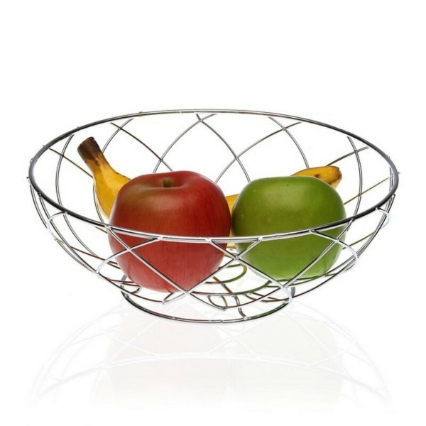 Coupe à fruits Versa Métal Chrome Acier (26 x 9,5 x 26 cm)