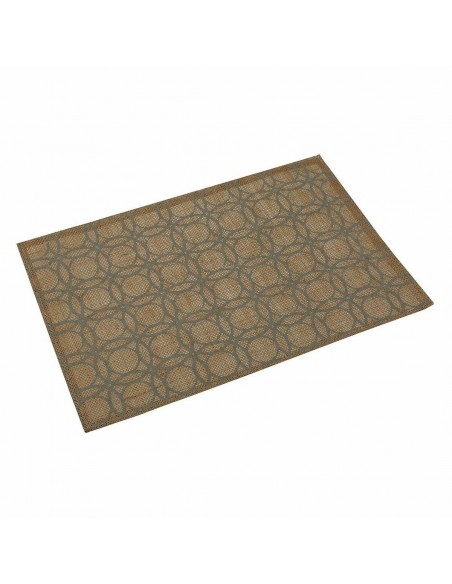 Dessous de plat Versa Gris Cercles Rotin (45 x 30 cm)