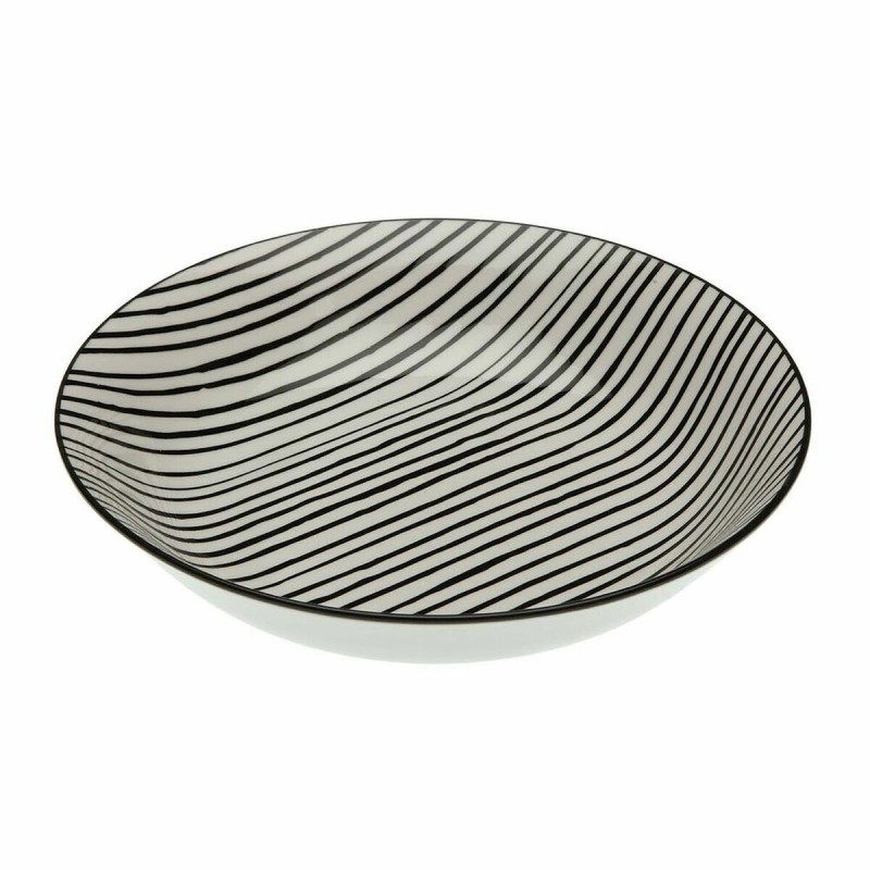 Assiette creuse Versa Black Lines ø 20,5 cm Porcelaine