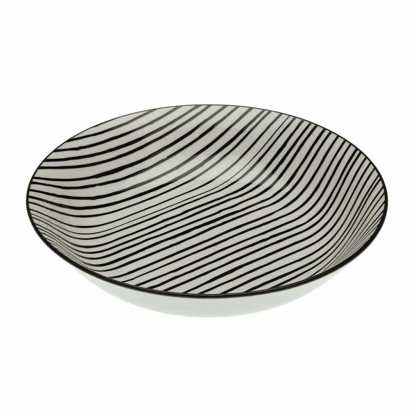 Assiette creuse Versa Black Lines ø 20,5 cm Porcelaine