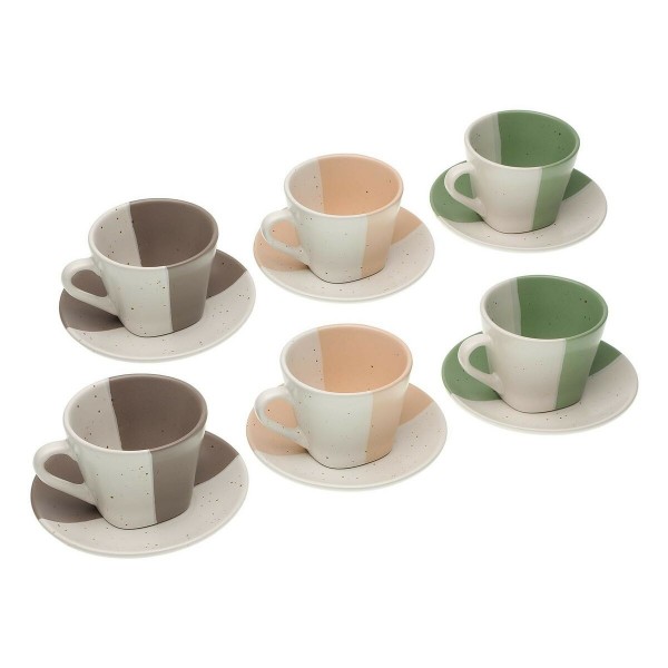 Lot de tasses avec soucoupes Versa Clara Céramique (9 x 6,5 x 9 cm) (6