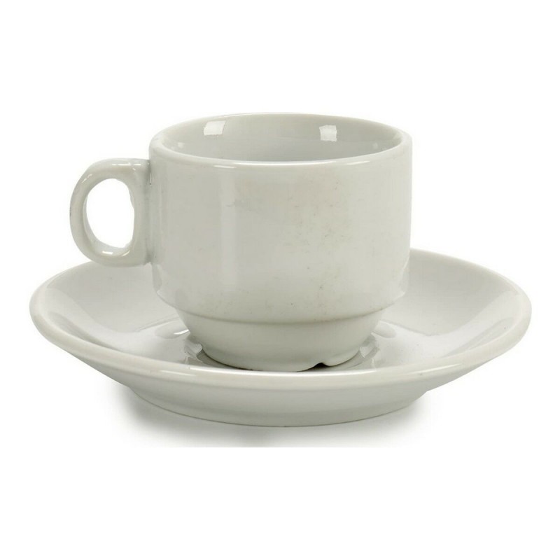 Piece Coffee Cup Set White Porcelain...