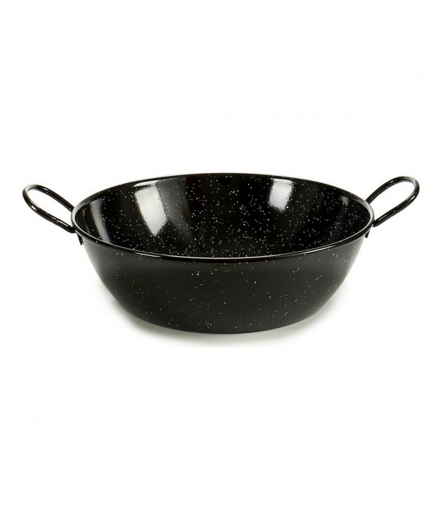 Deep Pan with Handles Black Enamelled...