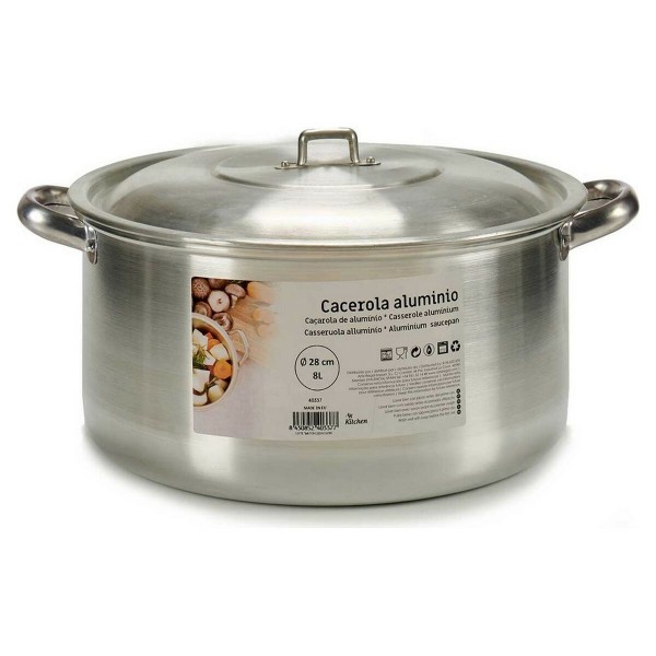 Casserole 8 L Argent Aluminium Argenté