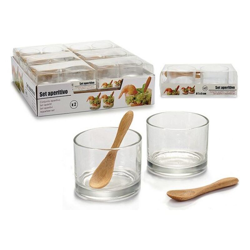 Set of glasses Vivalto With teaspoon...