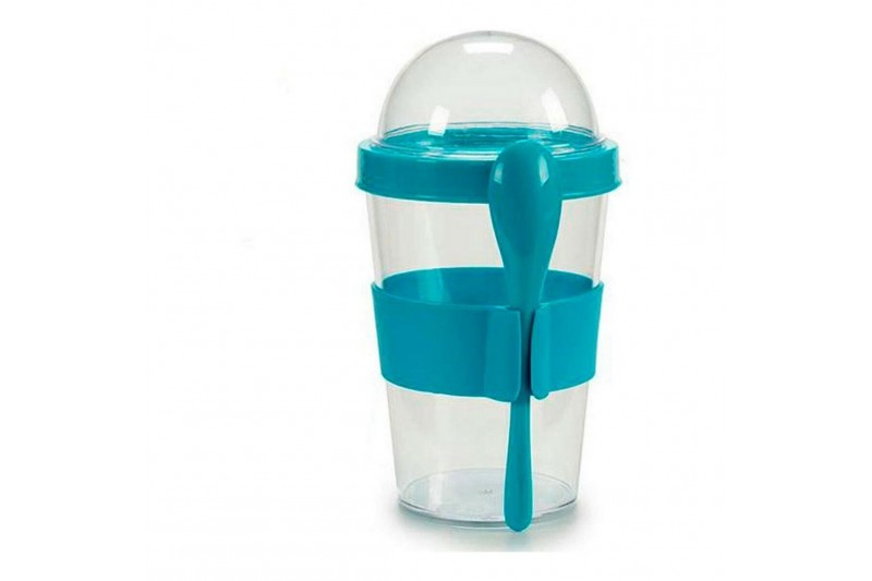 Glass with Lid and Spoon 400 ml (9 x...