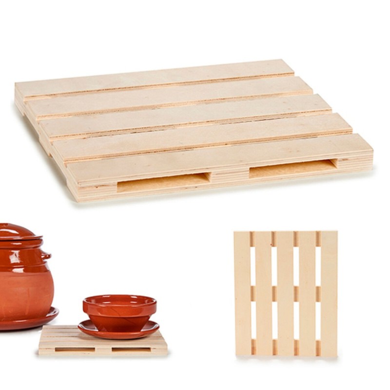 Table Mat Cream Wood (20 x 2 x 25 cm)