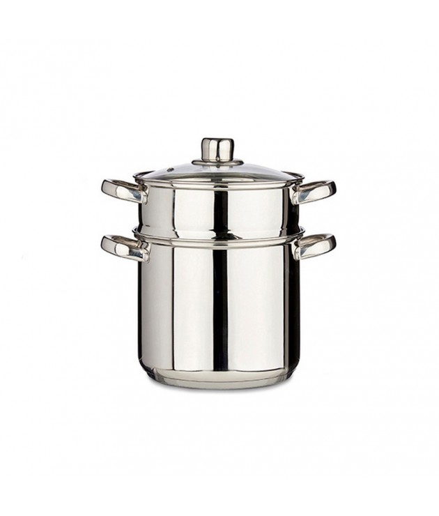 Casserole Cuiseur vapeur Verre Acier (6 L)