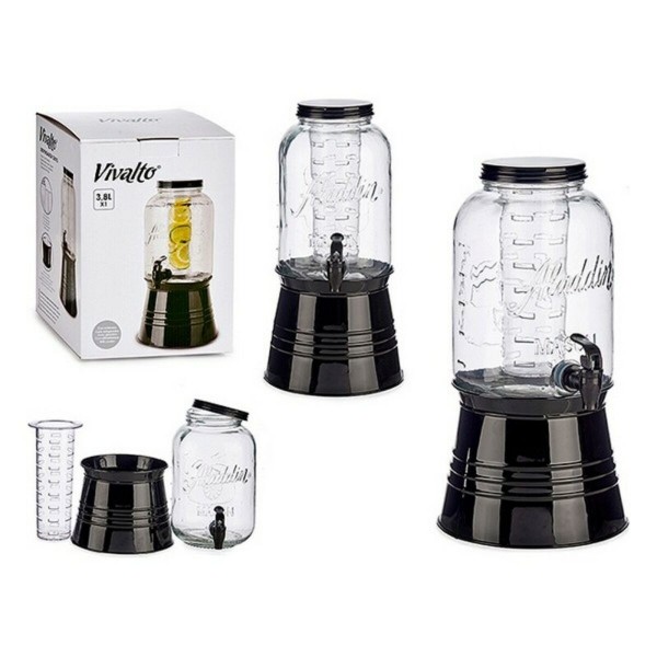 Carafe en Verre Transparent Vivalto Refroidisseur Robinet Plastique 38