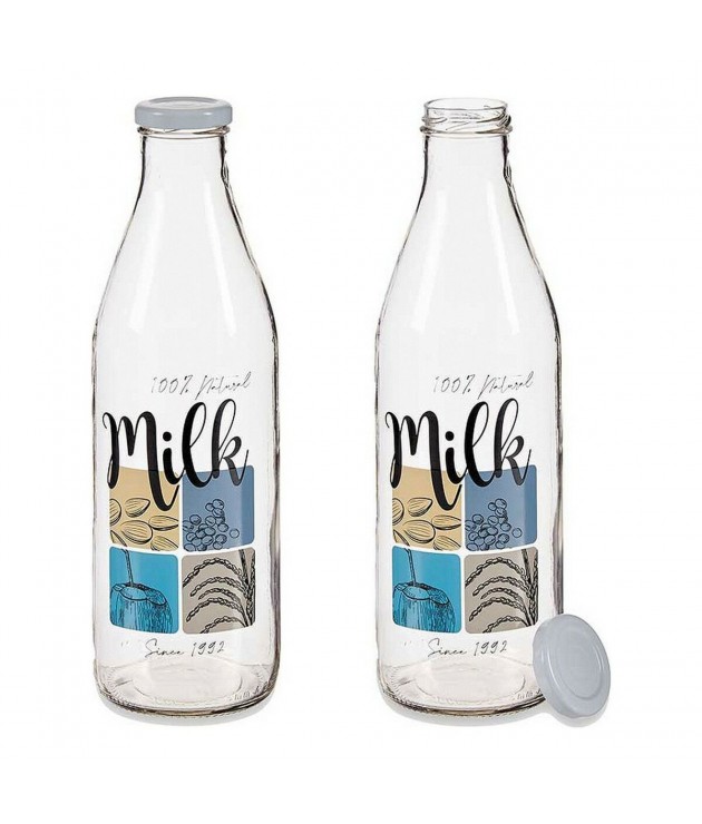 Bottle Natural Milk Transparent Metal...