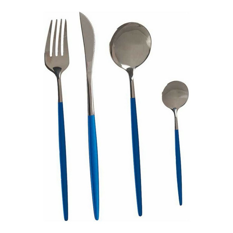 Cutlery Set Silver Blue Stainless...