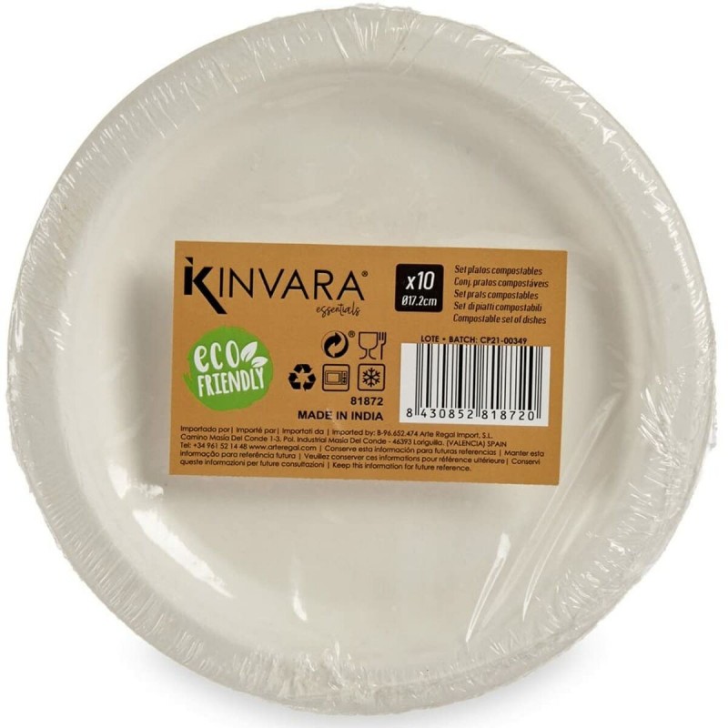 Plate set 10 Pieces Compostable White...