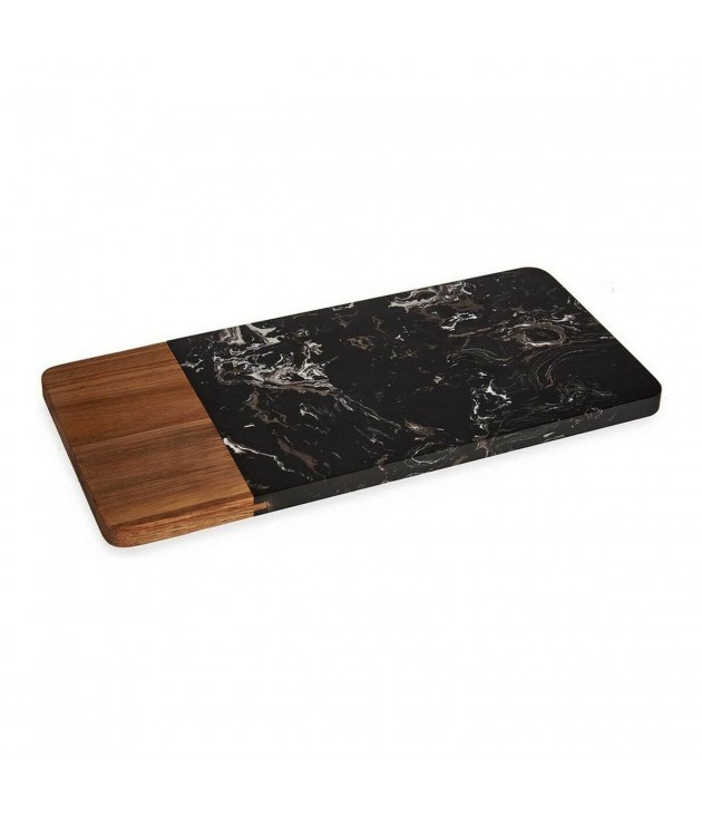 Planche à découper Noir Marron Bois d'acacia Marbre (15 x 1,3 x 30 cm)