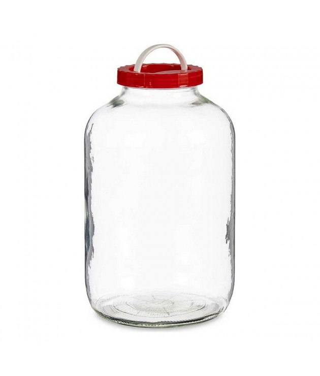 Glass Jar Red Transparent Plastic...
