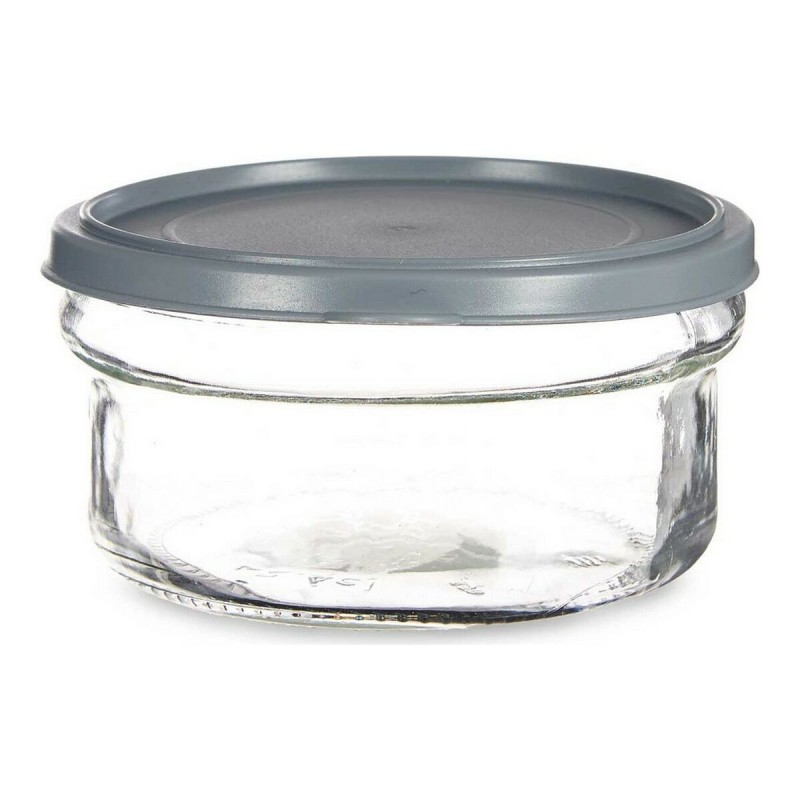 Panier-repas rond avec couvercle Gris Plastique verre (415 cl)