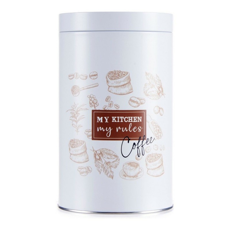 Tin Circular Coffee White Tin (10,4 x...