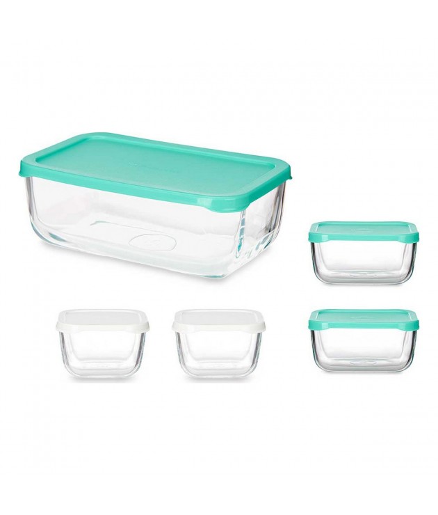 Set of lunch boxes 5 Pieces Plastic...