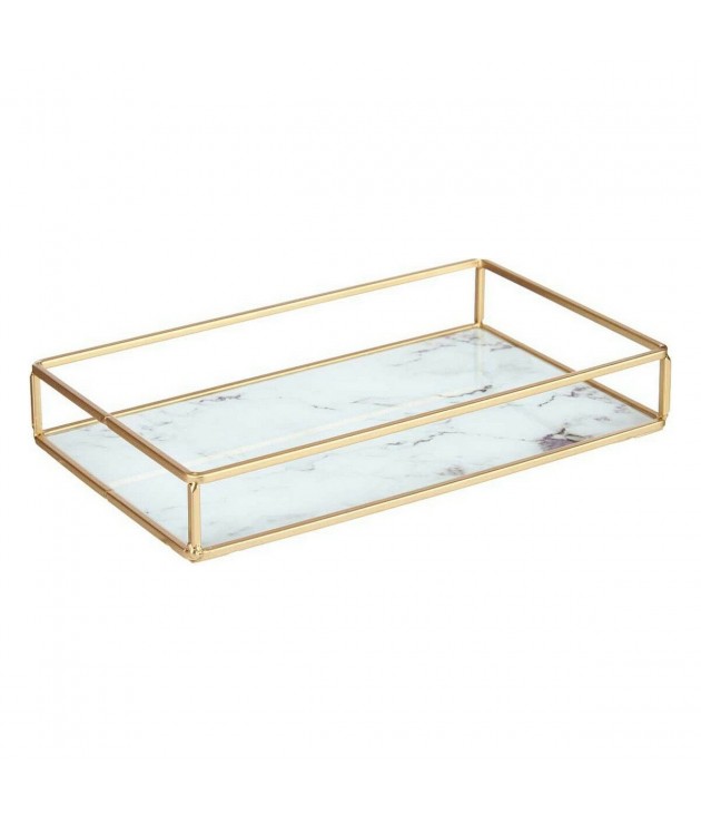 Tray Marble Golden Metal White Glass...