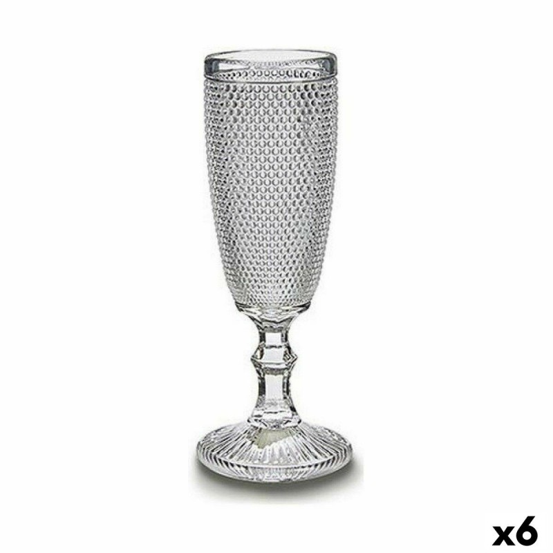 Coupe de champagne Points Transparent verre 6 Unités (185 ml)