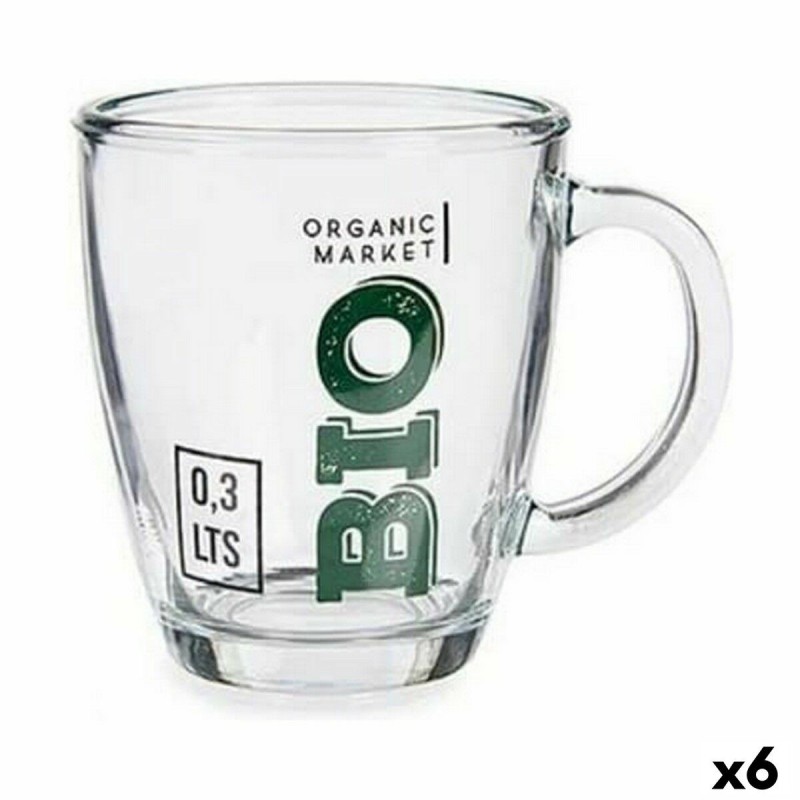 Mug Bio Transparent Glass 6 Units...