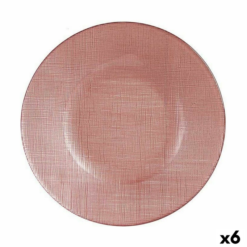 Flat plate Pink Glass 6 Units (21 x 2...