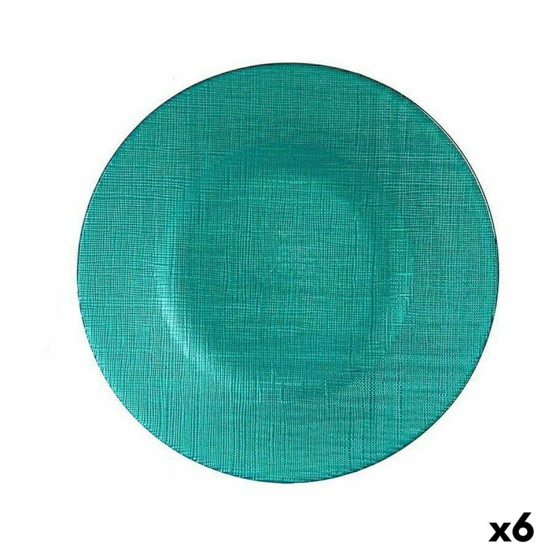 Flat plate Turquoise Glass 6 Units...