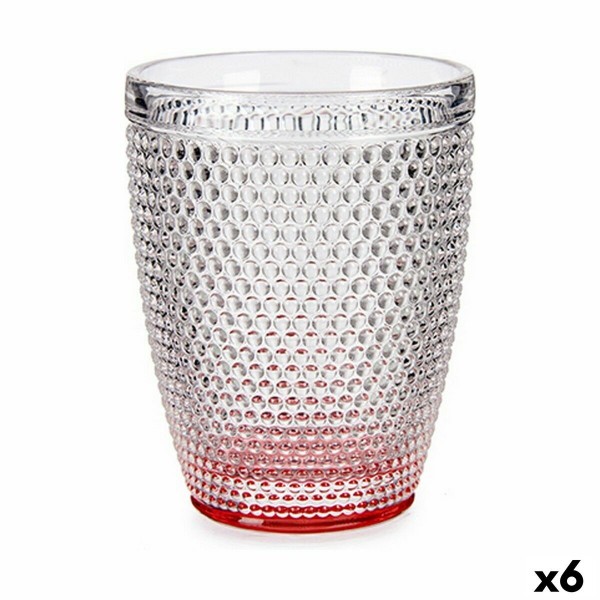 Verre Points Rose verre (300 ml) (6 Unités)