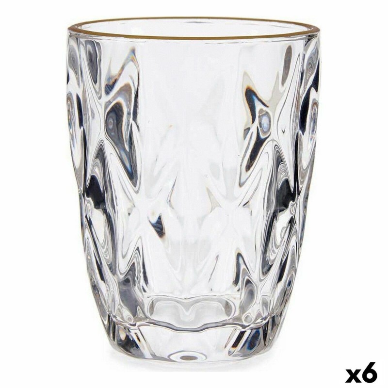 Verre Doré Transparent verre (270 ml) (6 Unités)