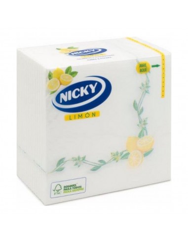 Serviette en papier Nicky Maxi Blanche Citron