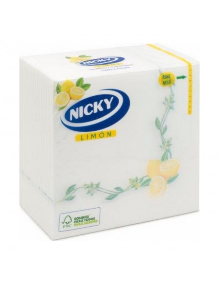 Serviette en papier Nicky Maxi Blanche Citron