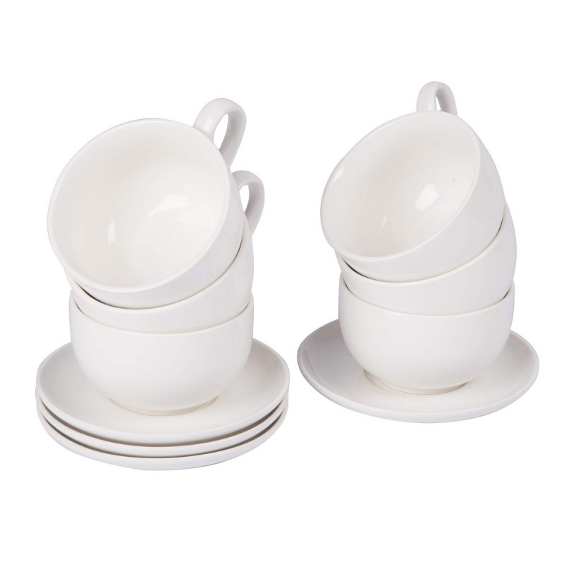 Lot de tasses avec soucoupes Alpina 200 ml Blanc 12 Pièces