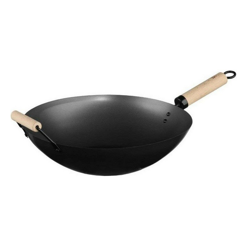 Wok Secret de Gourmet Noir Acier inoxydable (Ø 35 cm)