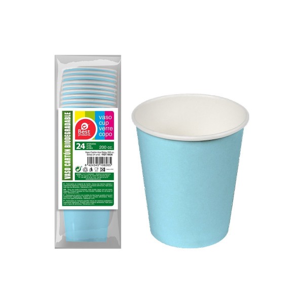 Set de Verres Best Products Green Bleu 200 cc Carton (24 Pièces)