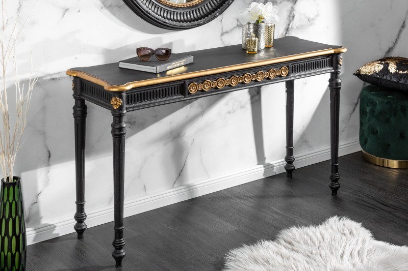 Console de 125cm design baroque coloris noir