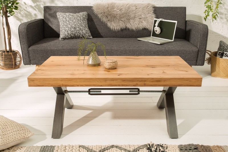 Table basse en bois massif coloris naturel